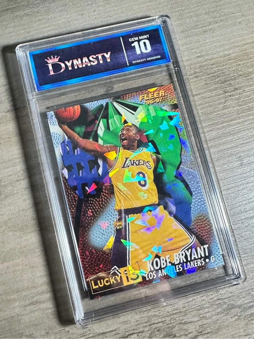 Kobe Bryant Rookie “Lucky 13” Holo Rookie Gem Mint 10 Novelty Card. LA Lakers.